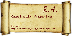 Ruzsinszky Angyalka névjegykártya